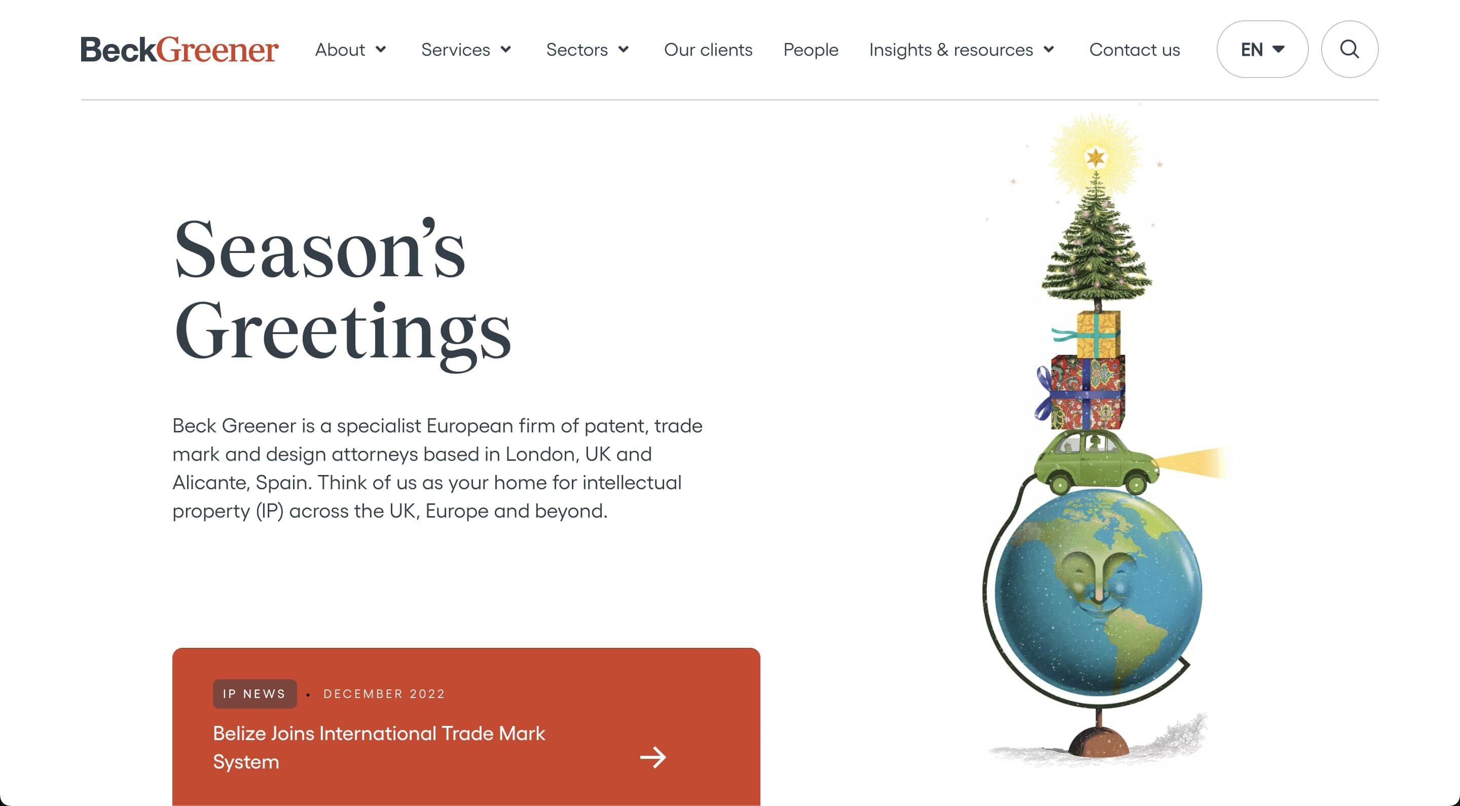 Beck Greener new homepage