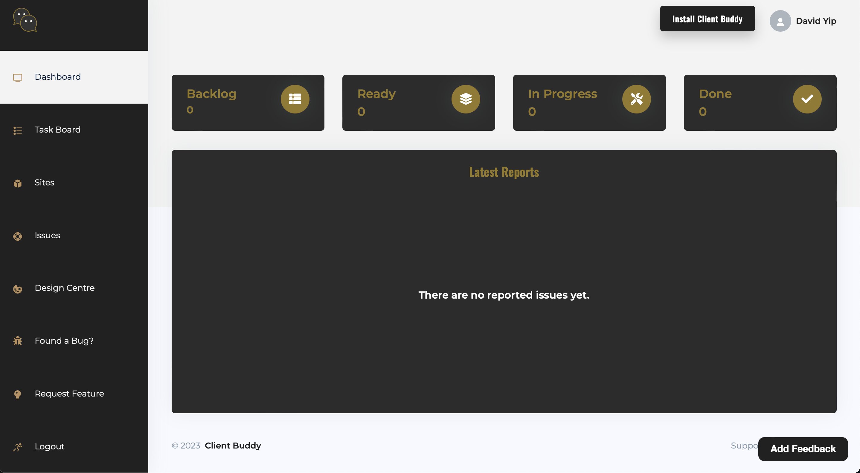 Client Buddy dashboard