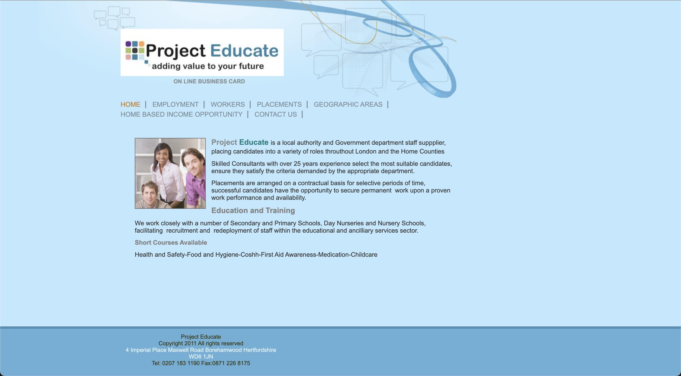 Staffnet old homepage